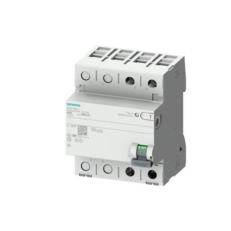 5SV3621-4 SIEMENS interruptor diferencial, 2 polos, Tipo B, con retardo breve, Entrada: 16 A 300 mA, Un AC: ..