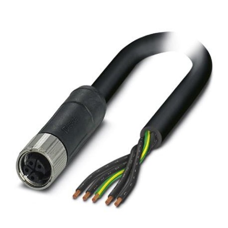 SAC-5P- 3,0-PVC/M12FSK PE 1414796 PHOENIX CONTACT Cable de potencia, 5-polos, PVC, negro grisáceo RAL 7021, ..