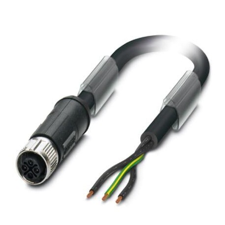 SAC-3P- 2,5-PVC/M12FSS PE 1425625 PHOENIX CONTACT Power Cable, 3-pin, PVC, black, end of free cable, to conn..