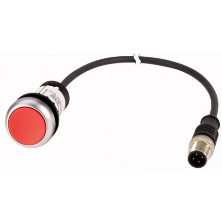 C22-DR-R-K01-P32 185662 EATON ELECTRIC Push-button flush compact 22mm Rastend Rot 1 NC Kabel 1 m und Stecker..