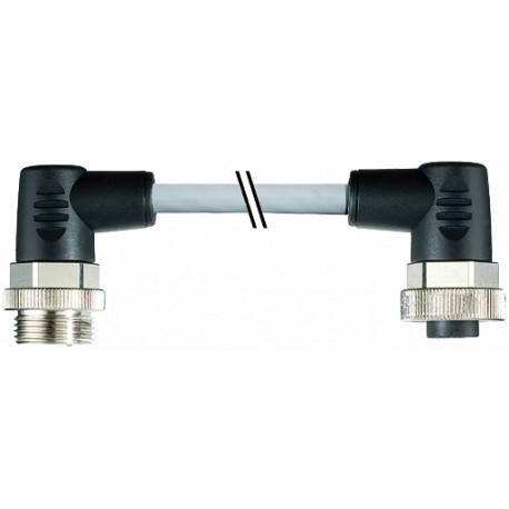 7000-50051-9610030 MURRELEKTRONIK 7/8" Stecker 90° / 7/8" Buchse 90° PUR 5x1.5 grau UL/CSA+Schleppkette 0,3m